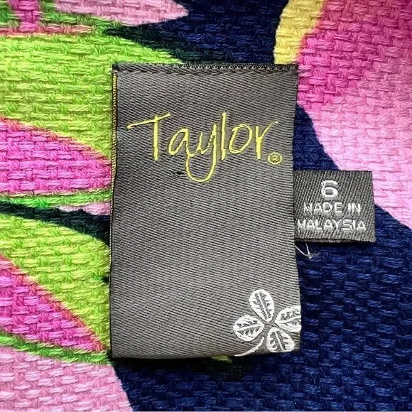 JUST...TAYLOR Floral Basketweave Cotton Stretch Sheath Dress Exposed Zipper NWT - Picture 7 of 10